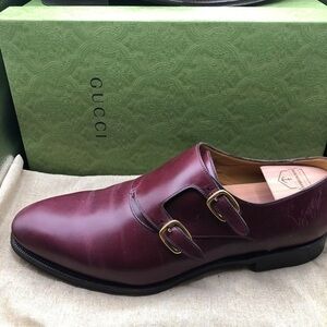 Gucci Oxblood Goodyear Welted Double Monk Straps